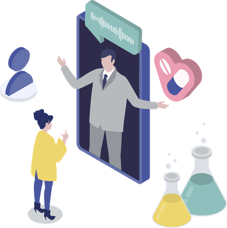 Le patient a besoin d'une consultation en ligne Illustration