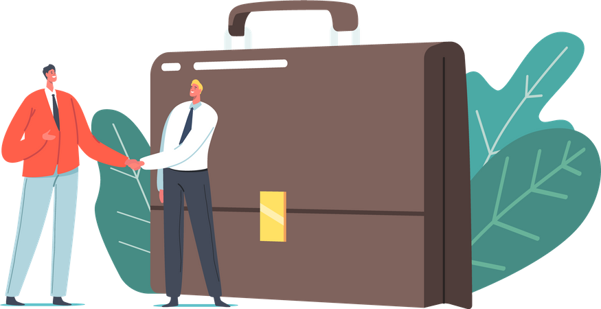 Le patron explique les règles de l'entreprise au nouvel employé en poste  Illustration