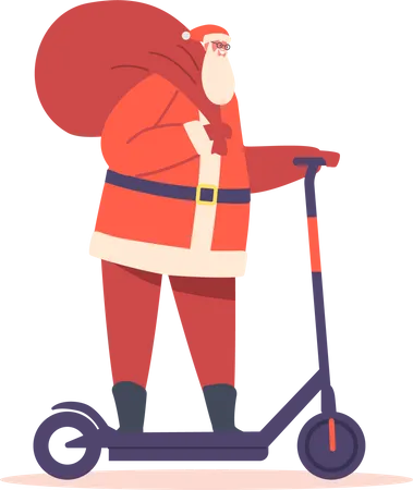 Scooter électrique du Père Noël  Illustration