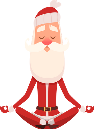 Le père Noël fait du yoga  Illustration