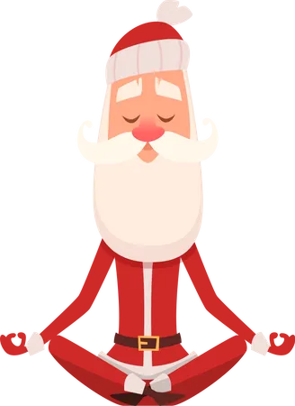 Le père Noël fait du yoga  Illustration