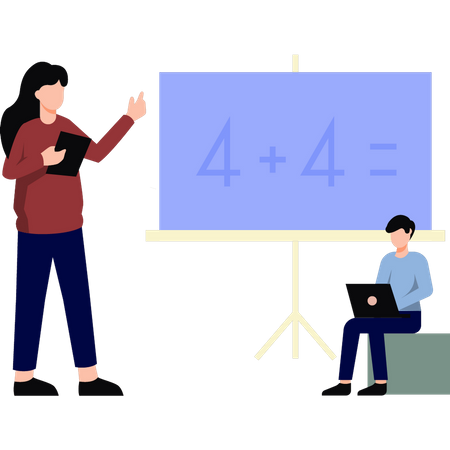 Le professeur enseigne les mathématiques  Illustration