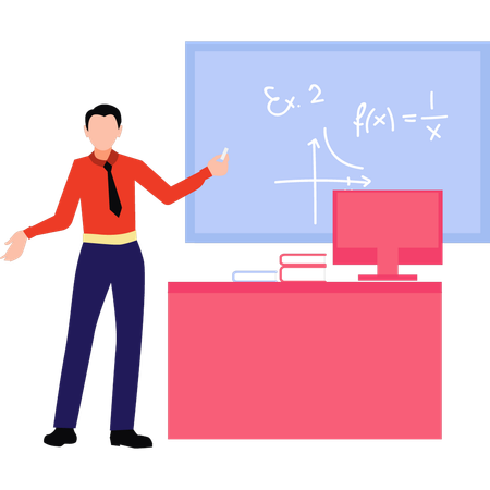 Le professeur explique les mathématiques  Illustration