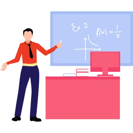 Le professeur explique les mathématiques  Illustration