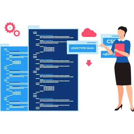 Le programmeur effectue la maintenance du site Web  Illustration