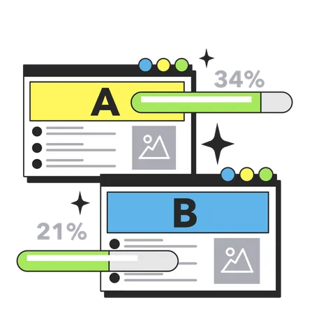 Le programmeur effectue des tests AB  Illustration