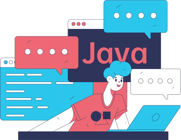 Le programmeur travaille sur le langage JAVA  Illustration