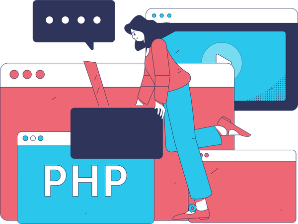 Le programmeur travaille sur le langage PHP  Illustration