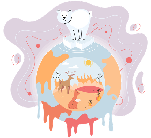 Le réchauffement climatique  Illustration