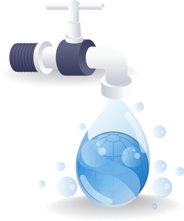 Le robinet libère une source d’eau propre  Illustration