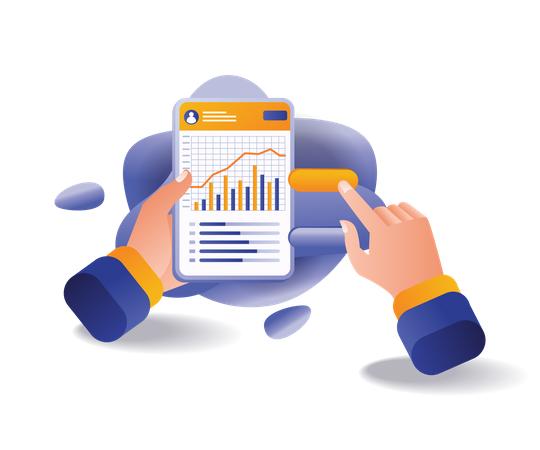 Le leader analyse les données commerciales  Illustration