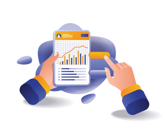 Le leader analyse les données commerciales  Illustration