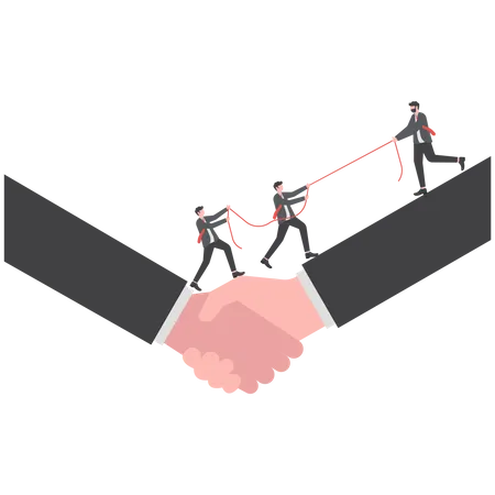 Leader Helping The Business Team Career Growth Concept Illustration