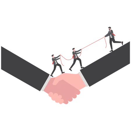 Leader helping the business team  Illustration