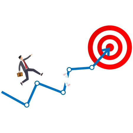 Leader set a business target and business goal achievement  Illustration