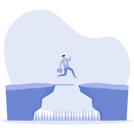 Leader supports in overcoming obstacles  Illustration