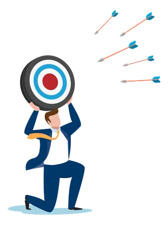 Leader Help And Set Goal Target For Member And Take Effort To Target Illustration