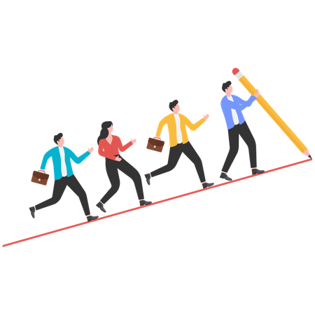 Leader to guide team to achieve success  Illustration