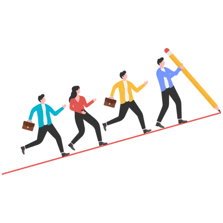 Leader to guide team to achieve success  Illustration