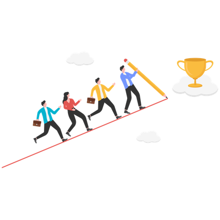 Leader to guide team to achieve goal  Illustration