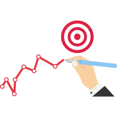 Leaders draw paths to reach their target  Illustration