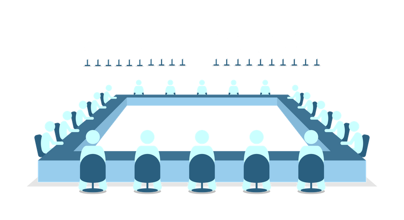 Leaders from different countries solving international problem  Illustration