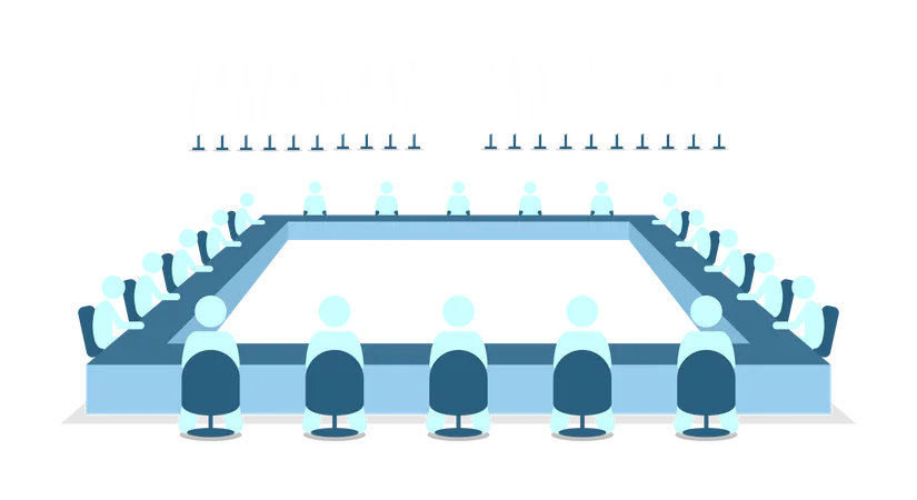 Leaders from different countries solving international problem  Illustration