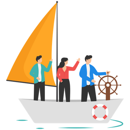 Leadership de travail d'équipe d'affaires  Illustration