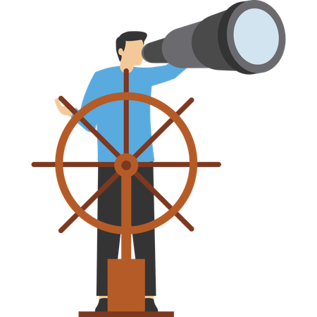 Leadership d'entreprise et visionnaire pour diriger le succès de l'entreprise  Illustration