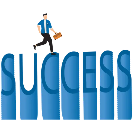 Leadership to reach business success  Illustration