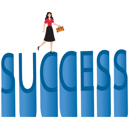 Leadership to reach business success  Illustration