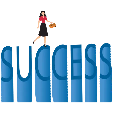 Leadership to reach business success  Illustration