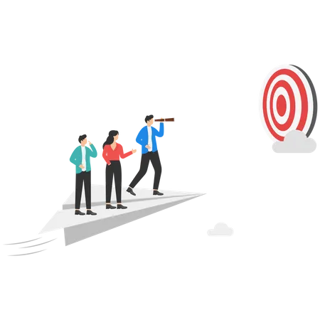 Leadership to reach target Illustration