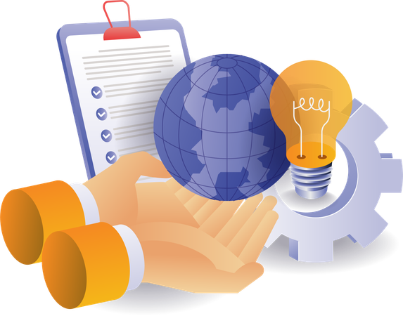 Leading business towards creative ideas  イラスト