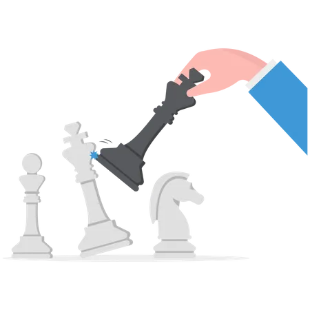 Leading Strategy Of Successful Business Competition Check And Mate Concept Illustration