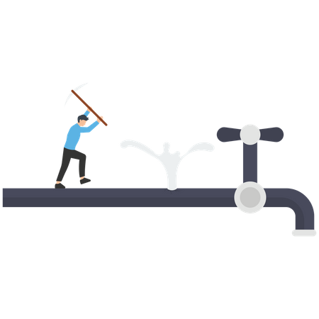 Leaking pipe  Illustration