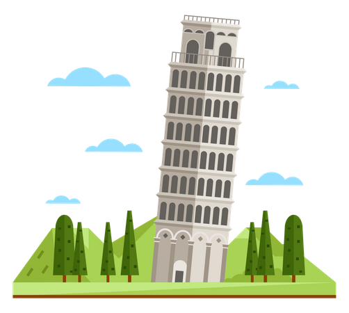 Leaning Tower Of Pisa Illustration