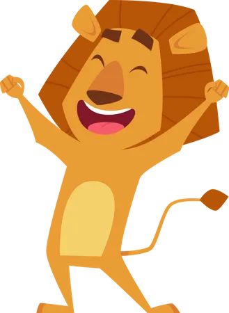 Leão feliz  Ilustração