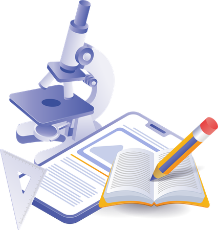 Learn analysis in school laboratory  Illustration