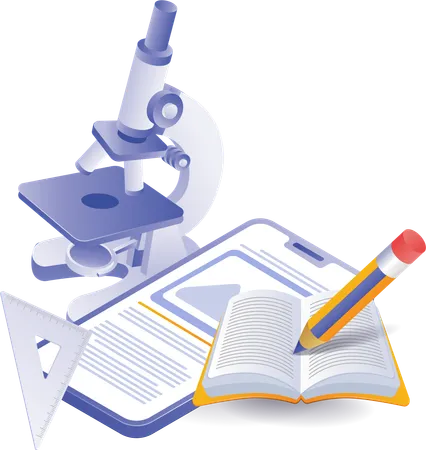 Learn analysis in school laboratory  Illustration