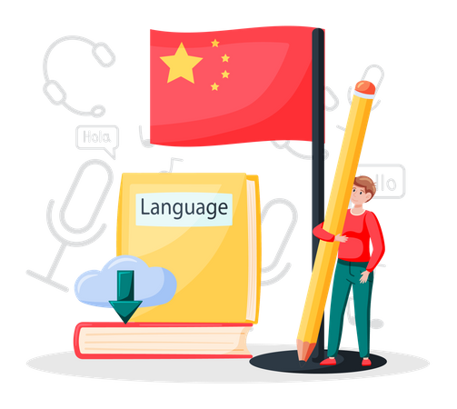 Learn chinese language classes Illustration