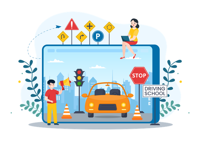 Learn driving  Illustration