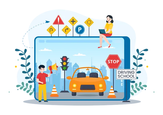 Learn driving  Illustration