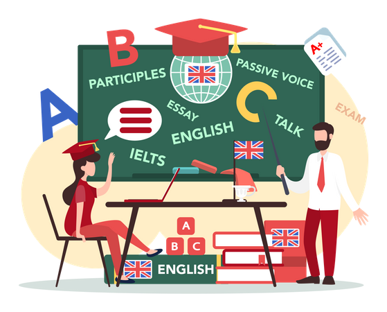 Learn english language online  Illustration