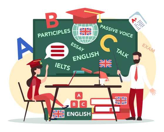 Learn english language online  Illustration