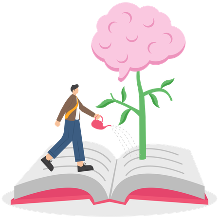 Learn more knowledge to grow and success  Illustration