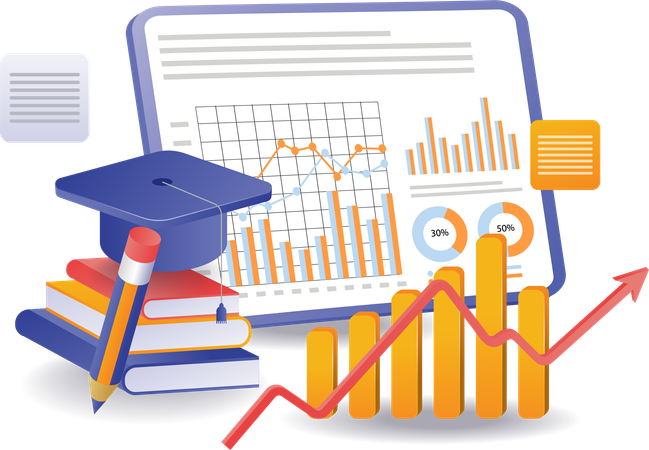 Learn to analyze business data  Illustration
