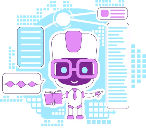 Learning assistant, informational bot  Illustration