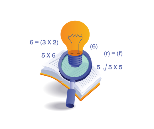 Learning formula book to be smart  Illustration