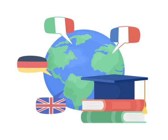 Learning languages abroad Illustration
